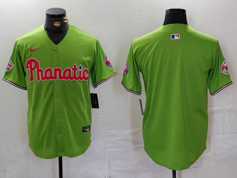 Men%27s Philadelphia Phillies Blank Green With Patch Stitched Cool Base Nike Jersey